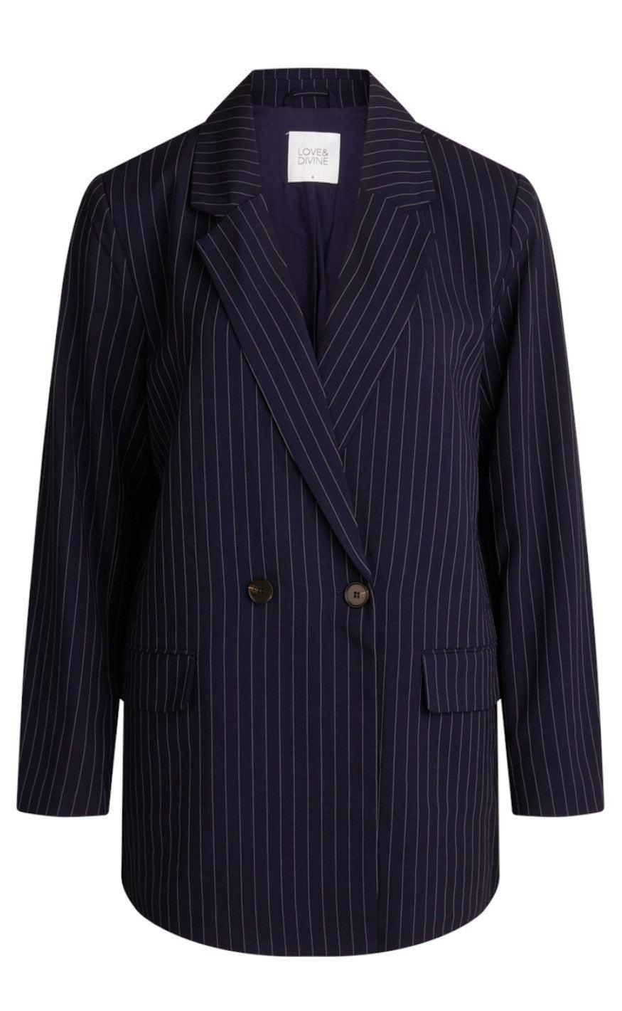 Love Divine Blazer Love780 Navy Pinstripe