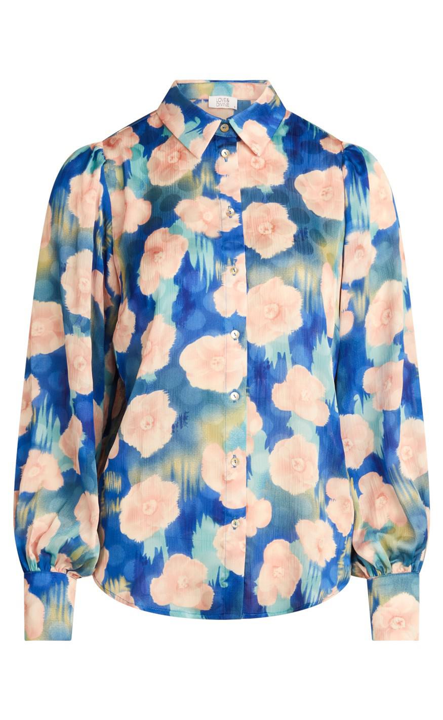 Love Divine Bluse Love562- Blue Rose Flower