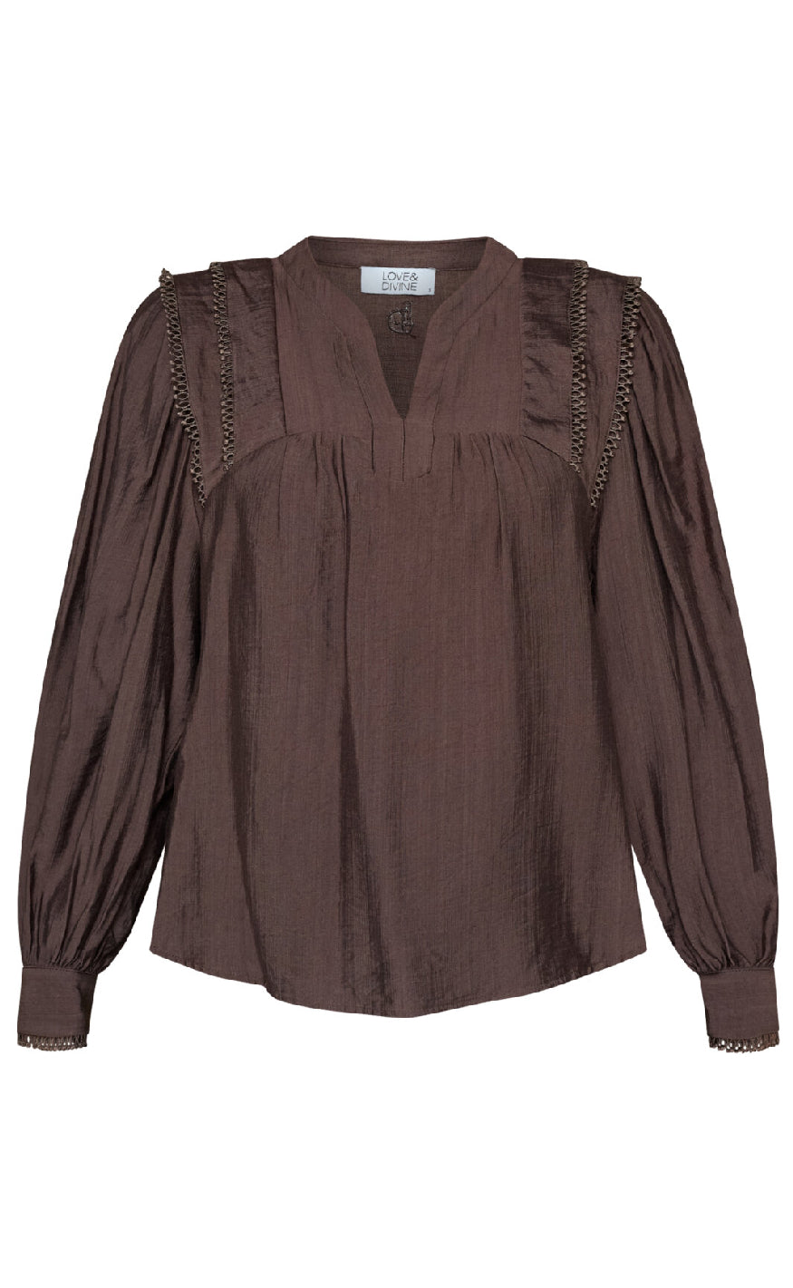 Love Divine Bluse Love1493 Chocolate