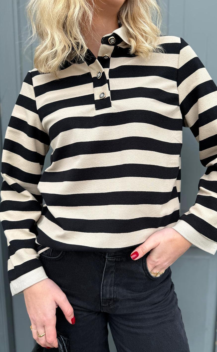 Love Divine Bluse Love1262 Sand Black