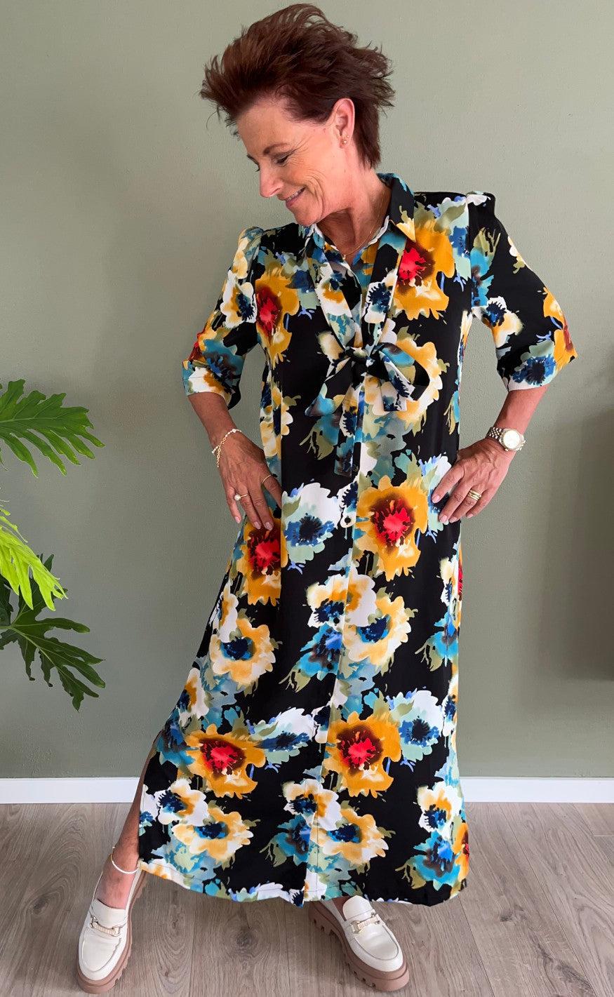Love Divine Kjole Love723- Black Flower