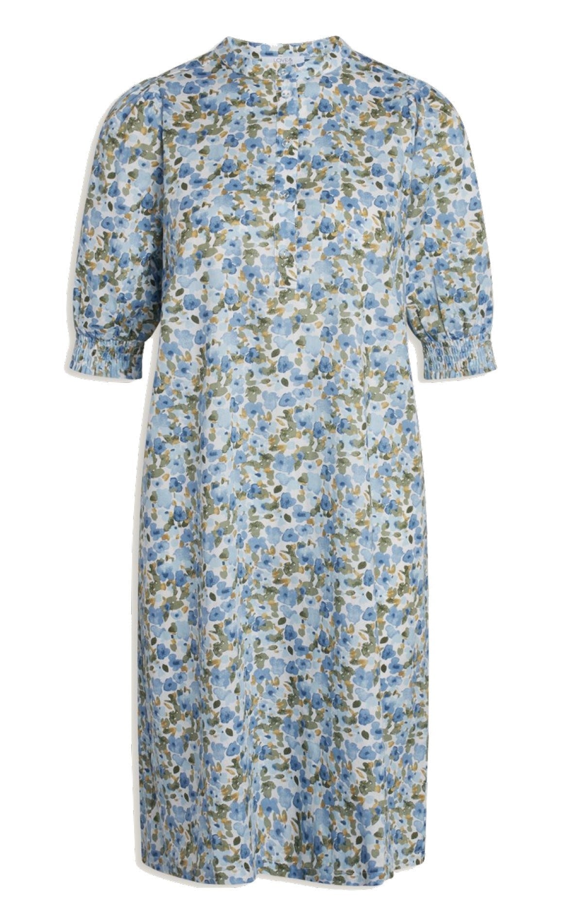 Love Divine Kjole Love649 Blue Khaki Flower