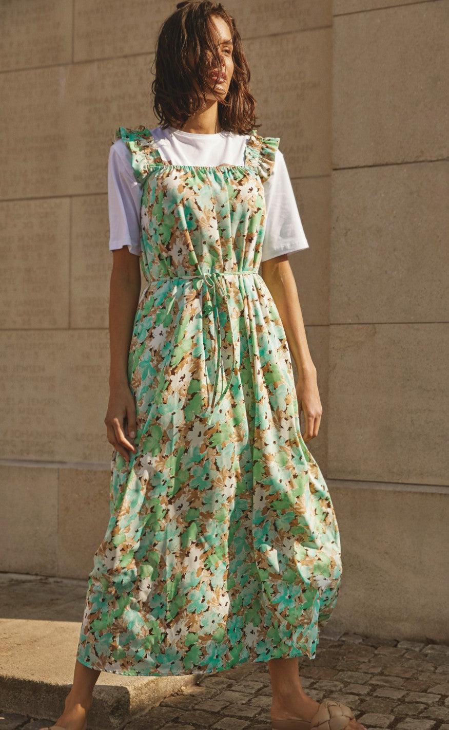 Love Divine Kjole Love808 Green Flower
