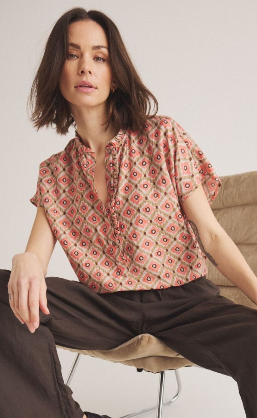 Luxzuz Bluse Maritoana Hot Coral