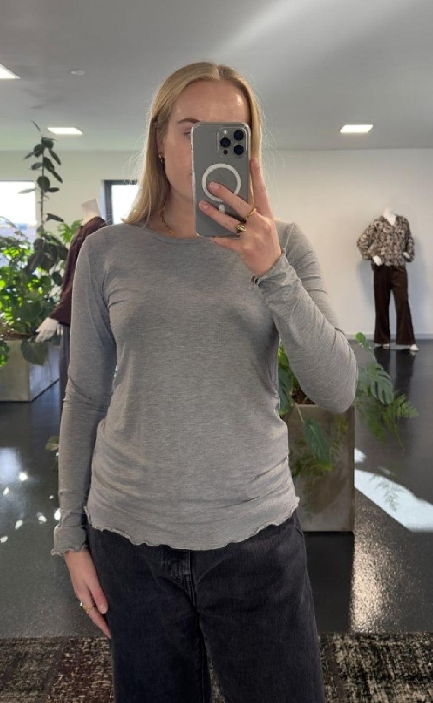 Luxzuz Bluse Sigba Bamboo Grey Marl