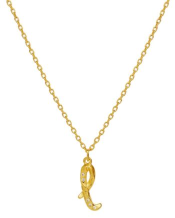 Maanesten Halskæde   Alphabet Gold Colour