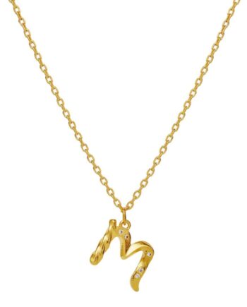 Maanesten Halskæde   Alphabet Gold Colour