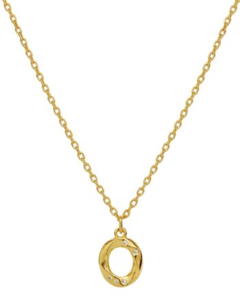 Maanesten Halskæde   Alphabet Gold Colour