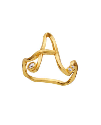 Maanesten Ring   Alphabet Gold Colour