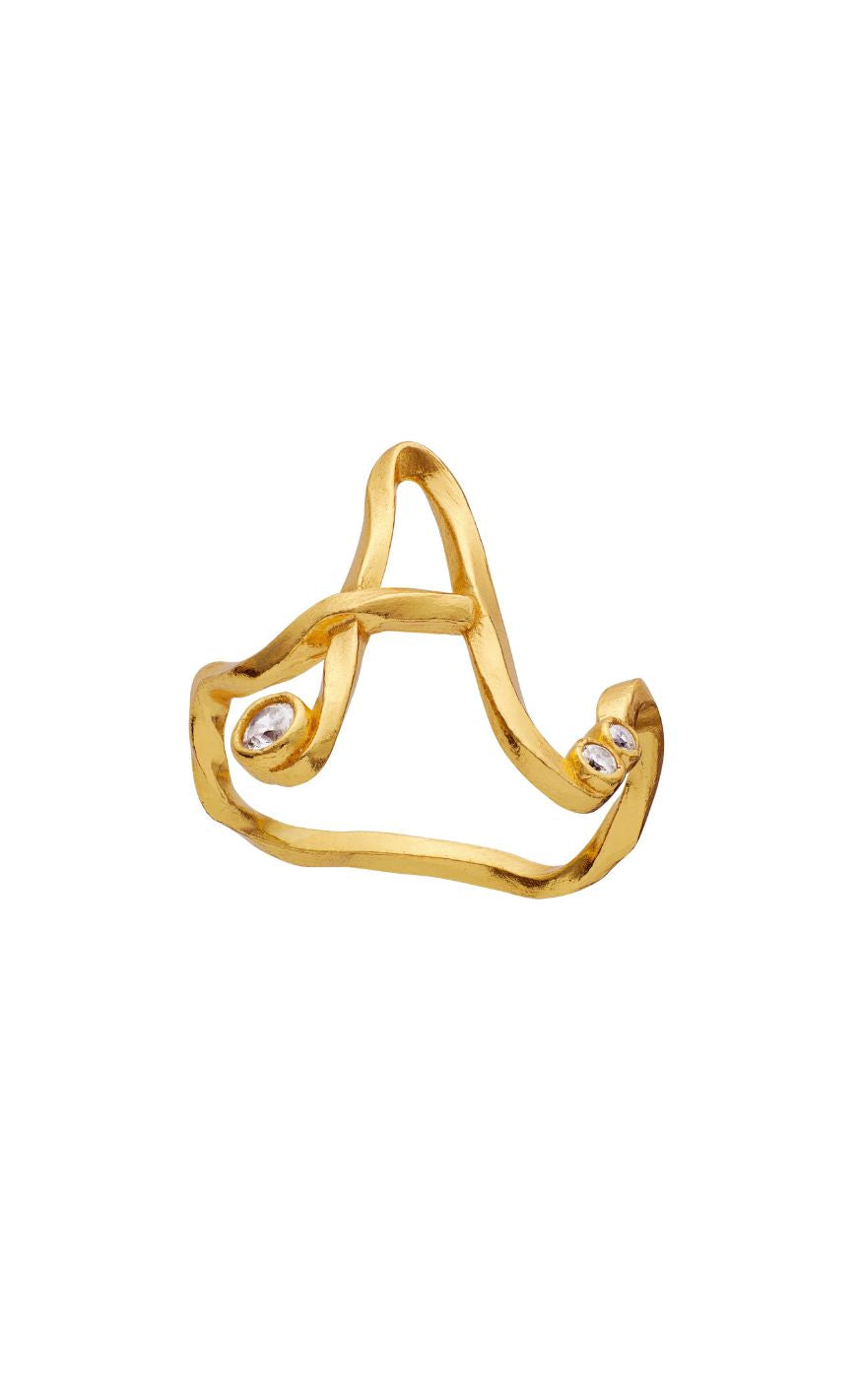 Maanesten Ring Alphabet Gold Colour