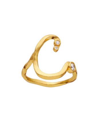 Maanesten Ring   Alphabet Gold Colour