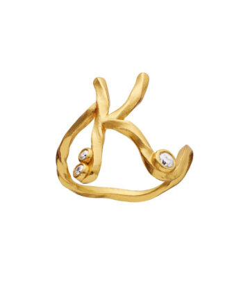 Maanesten Ring   Alphabet Gold Colour