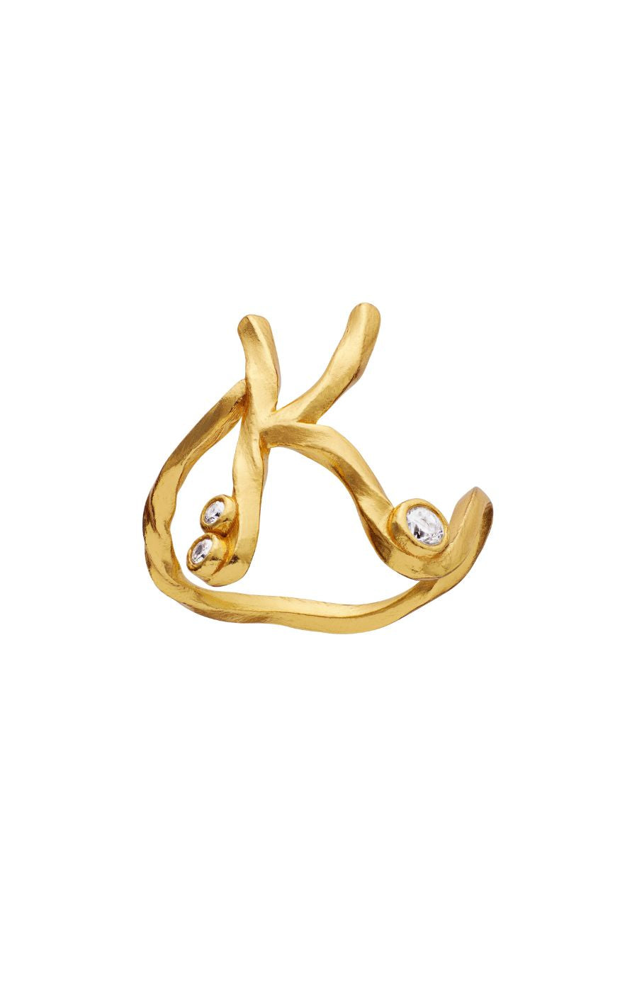Maanesten Ring Alphabet Gold Colour