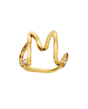 Maanesten Ring   Alphabet Gold Colour