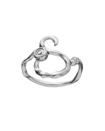 Maanesten Ring   Alphabet Silver Colour
