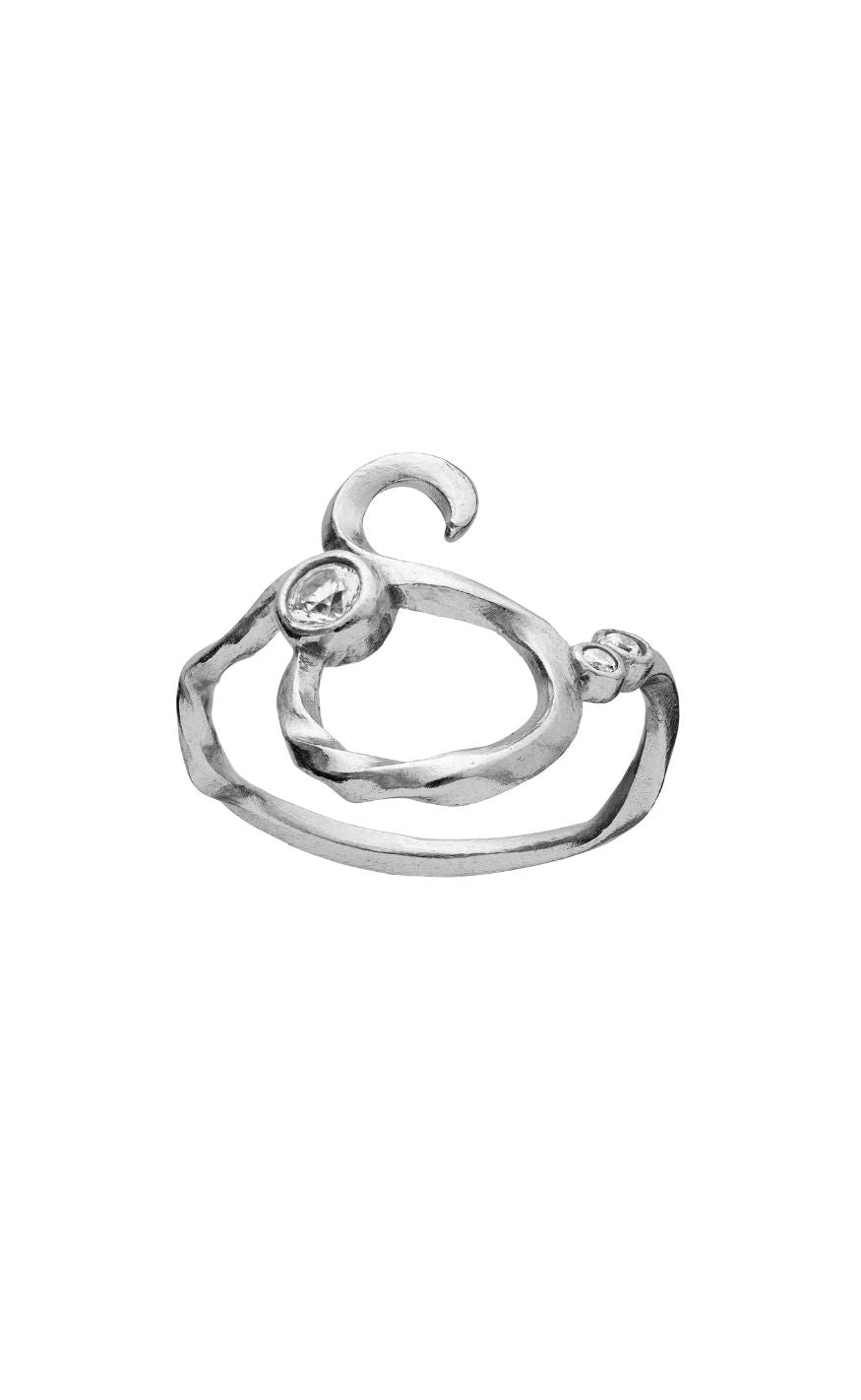 Maanesten Ring Alphabet Silver Colour