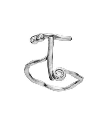 Maanesten Ring   Alphabet Silver Colour