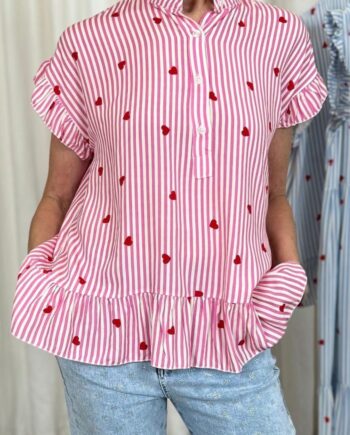 Marta Du Chateau Bluse 5805 Clia Fuxia Heart