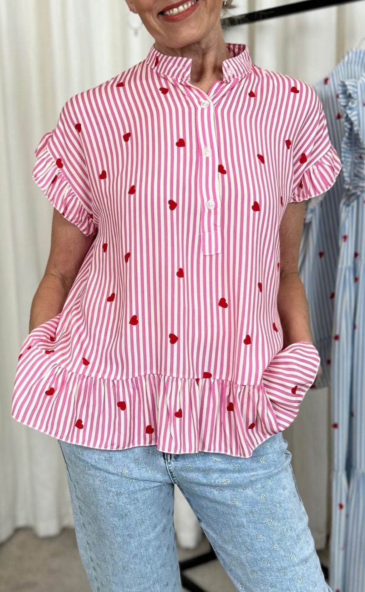 Marta Du Chateau Bluse 5805 Clia Fuxia Heart