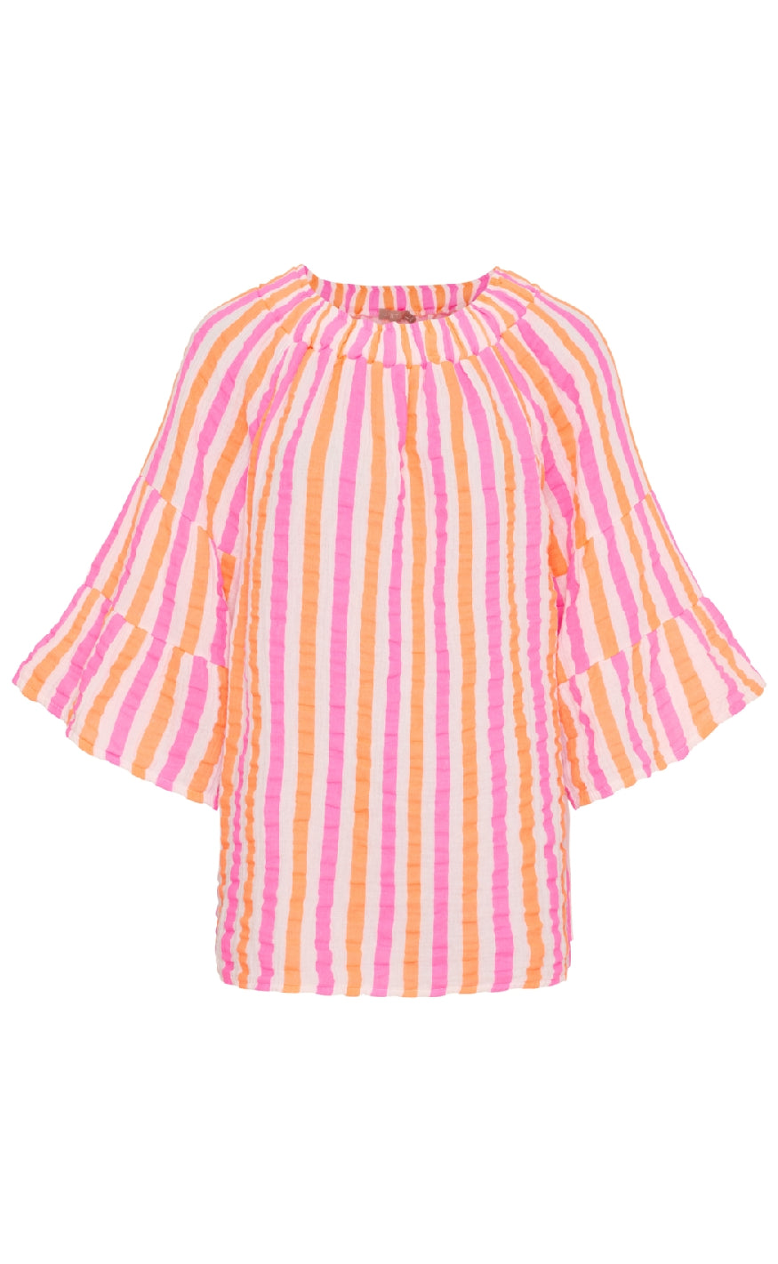 Marta Du Chateau Skjorte Putte Orange Fuxia Stripe