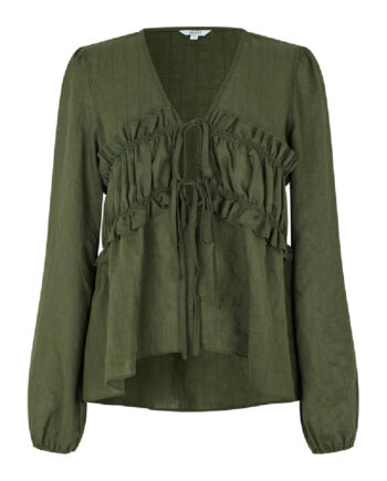 Mbym Bluse Pipa-  Pine Green Black Stripe