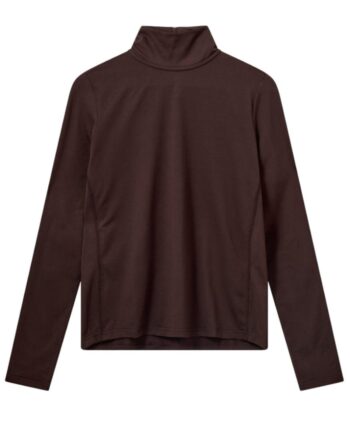 Mkxh2o Bluse High Neck Dark Brown