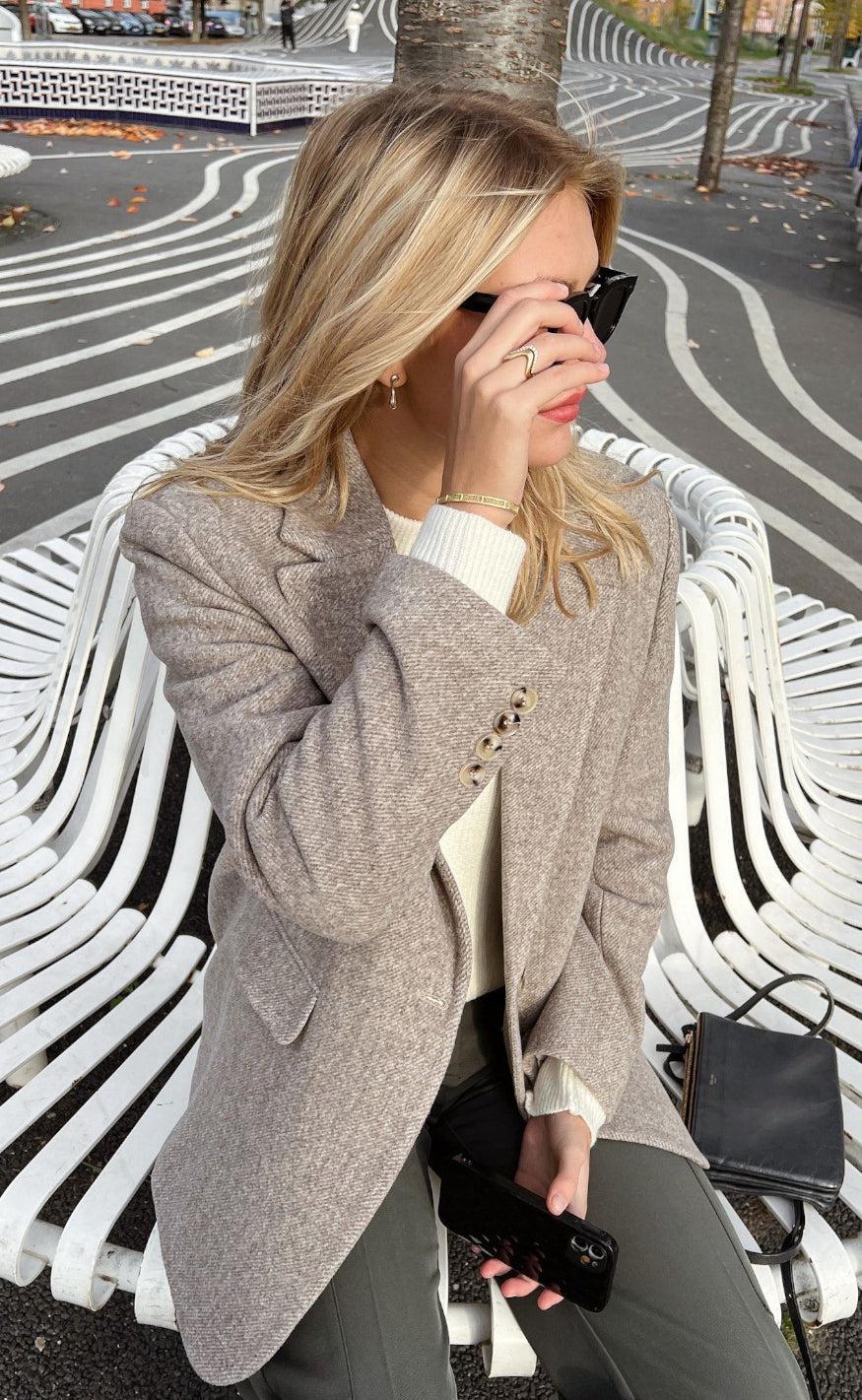 Neo Noir Blazer Gaby Sand Melange