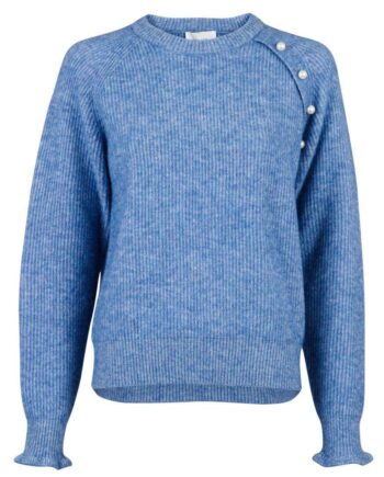 Neo Noir Bluse Asli Knit Blue Melange