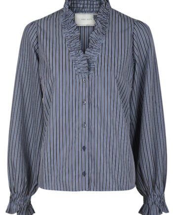 Neo Noir Bluse Brielle Twill Stripe Dusty Blue