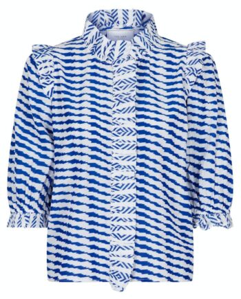 Neo Noir Bluse  Chacha Graphic Blue
