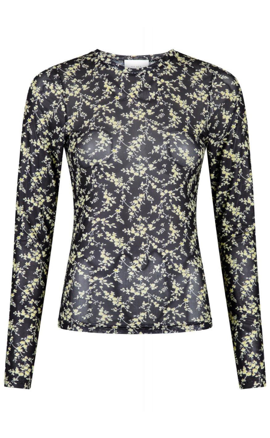 Neo Noir Bluse Ella Flower Yellow