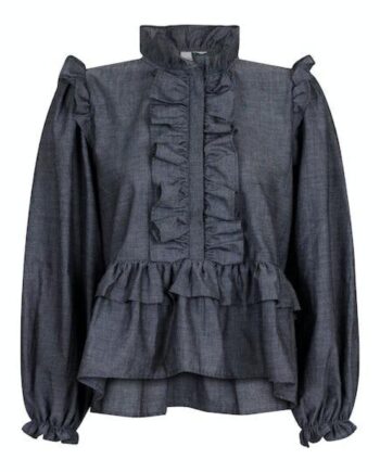 Neo Noir Bluse Hawaii Chambray Black