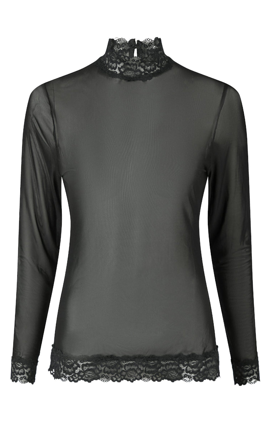 Neo Noir Bluse Liza Mesh Lace Black