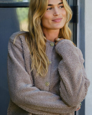 Neo Noir Cardigan Limo Fluffy Dark Sand