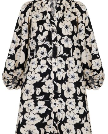 Neo Noir Kjole Reba Arty Flower Black
