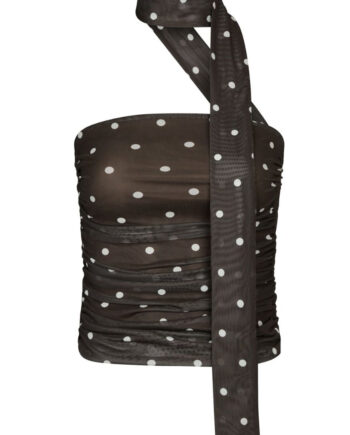Neo Noir Top Torinti Mesh Dot Brown