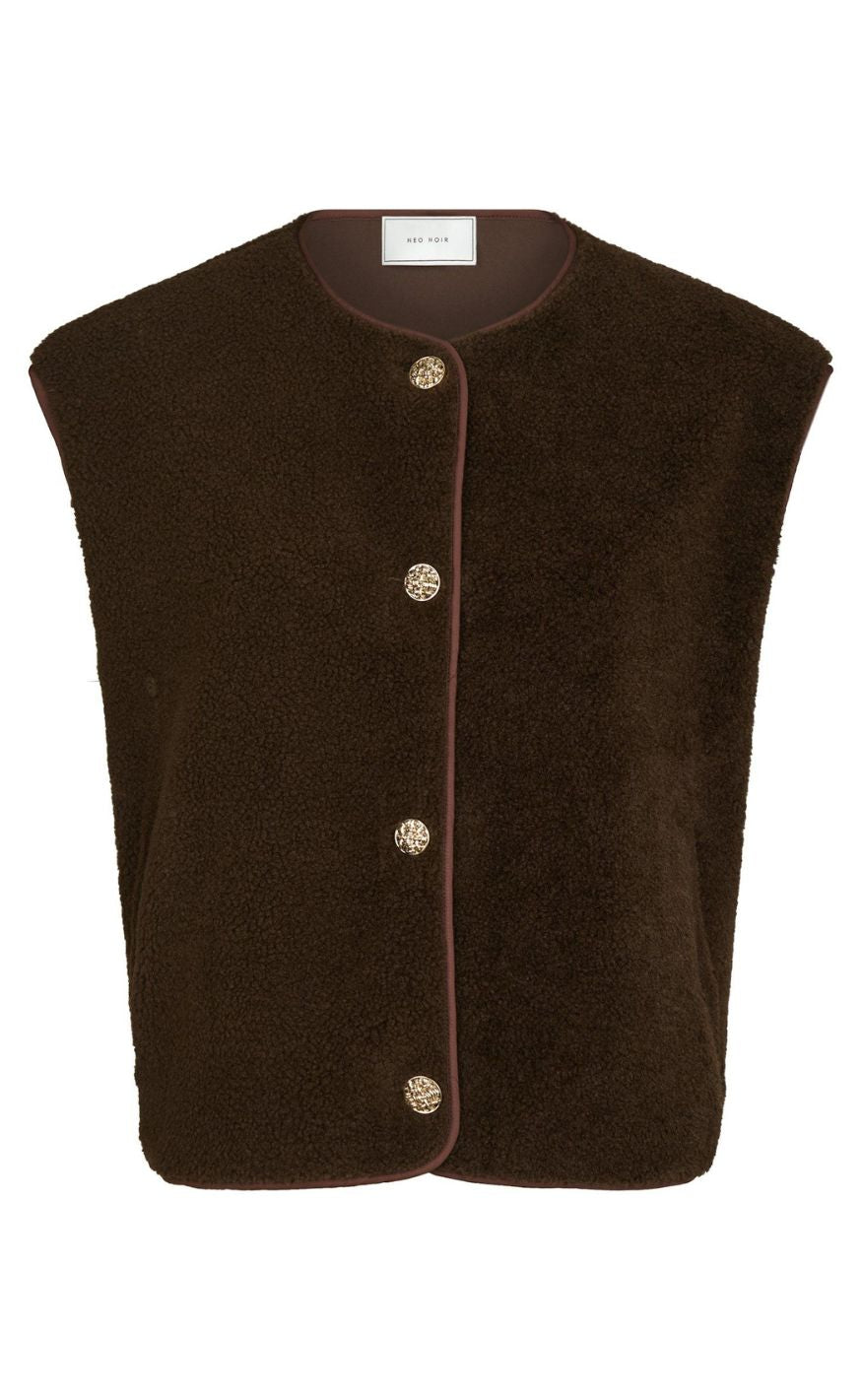 Neo Noir Vest Mariko Teddy Dark Brown