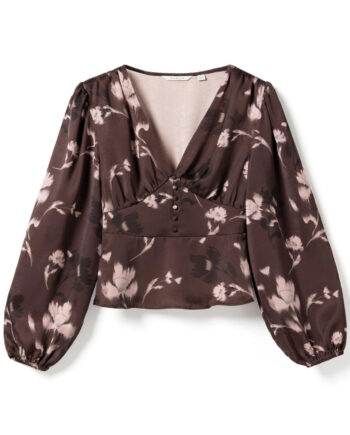 Noella Bluse  -lilith Ls Dena Burgundy Print