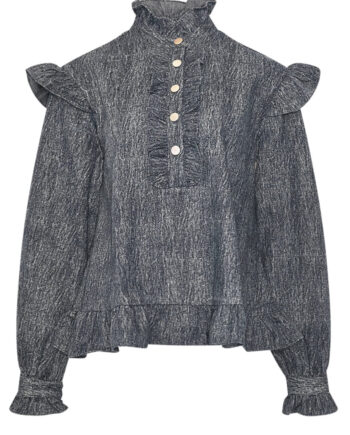 Noella Bluse Reno Ruby Ruffle Blue Snow Wash