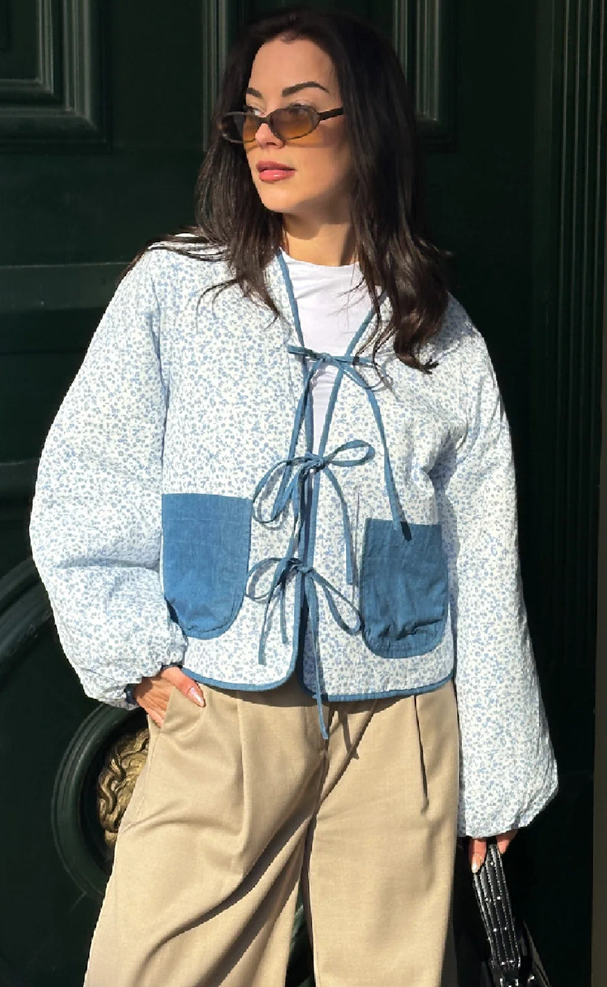 Noella Jakke Lori Calla Denim Print