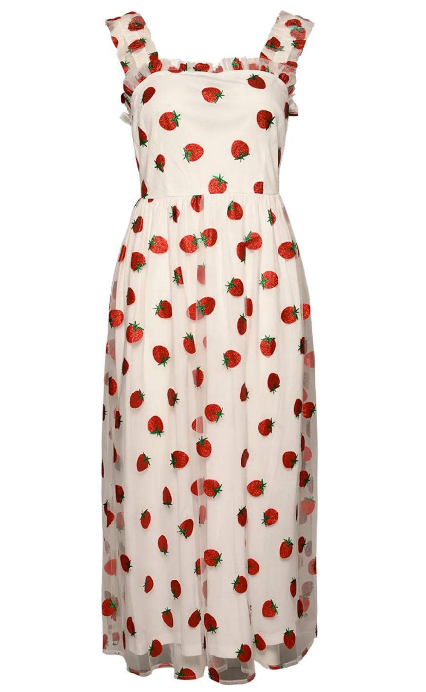 Noella Kjole Berry Long Red Mix