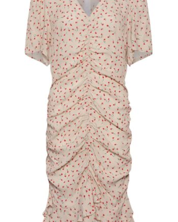 Noella Kjole Sloane Cream Red Mini Flower