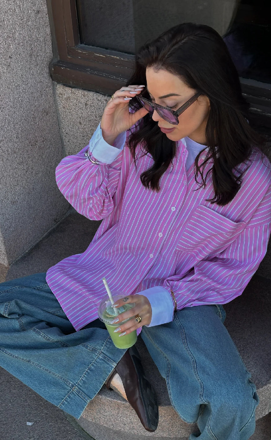 Noella Skjorte Lakelynn Carsyn Pink Stripe