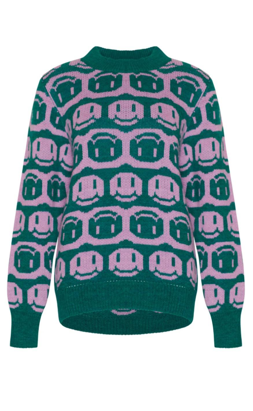 Noella Sweater Face Lilac Green Mix