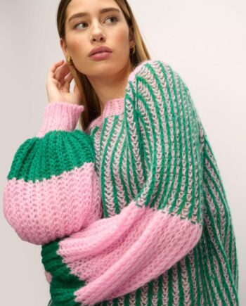 Noella Sweater Liana Green Bubblegum