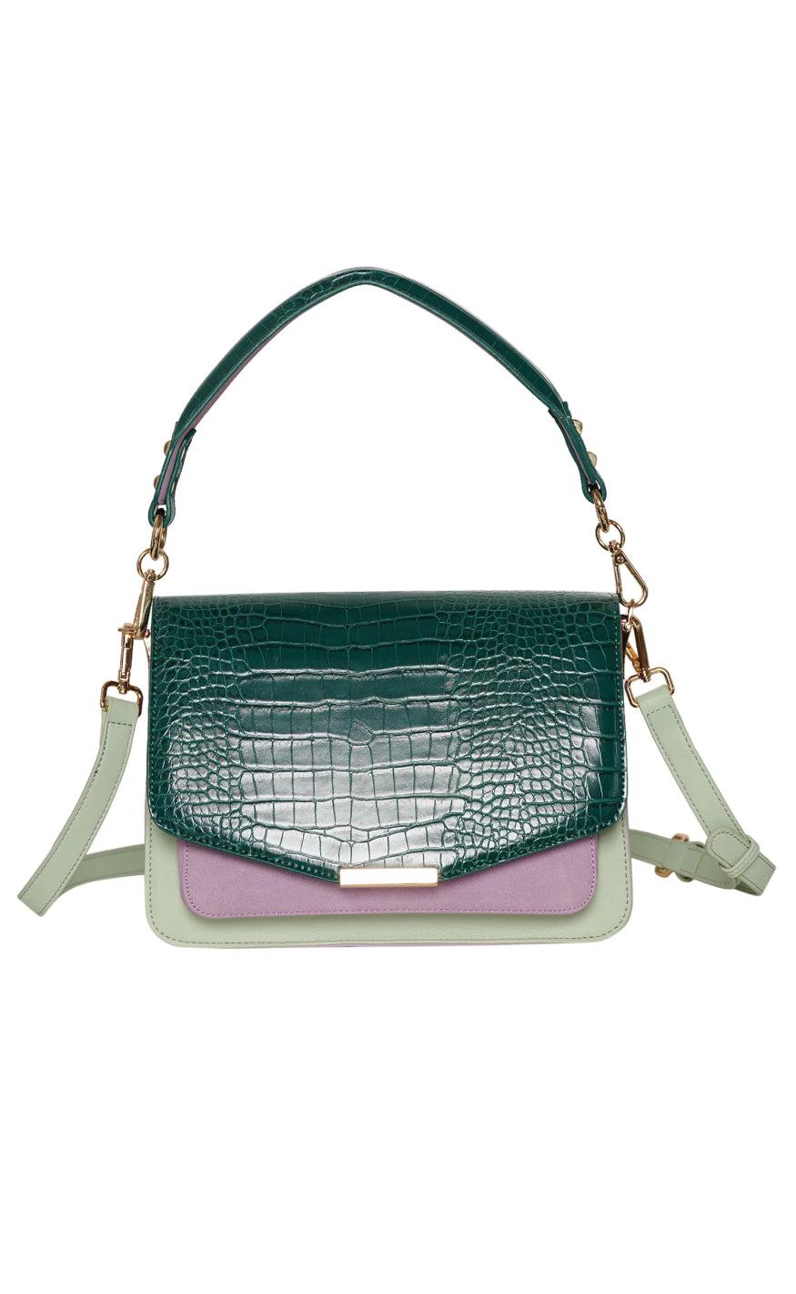 Noella Taske Blanca Multi Compartment Green Croco Mint Purple Mix