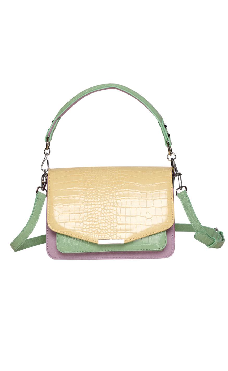 Noella Taske Blanca Multi Compartment Yellow Croco Mint Purple Mix