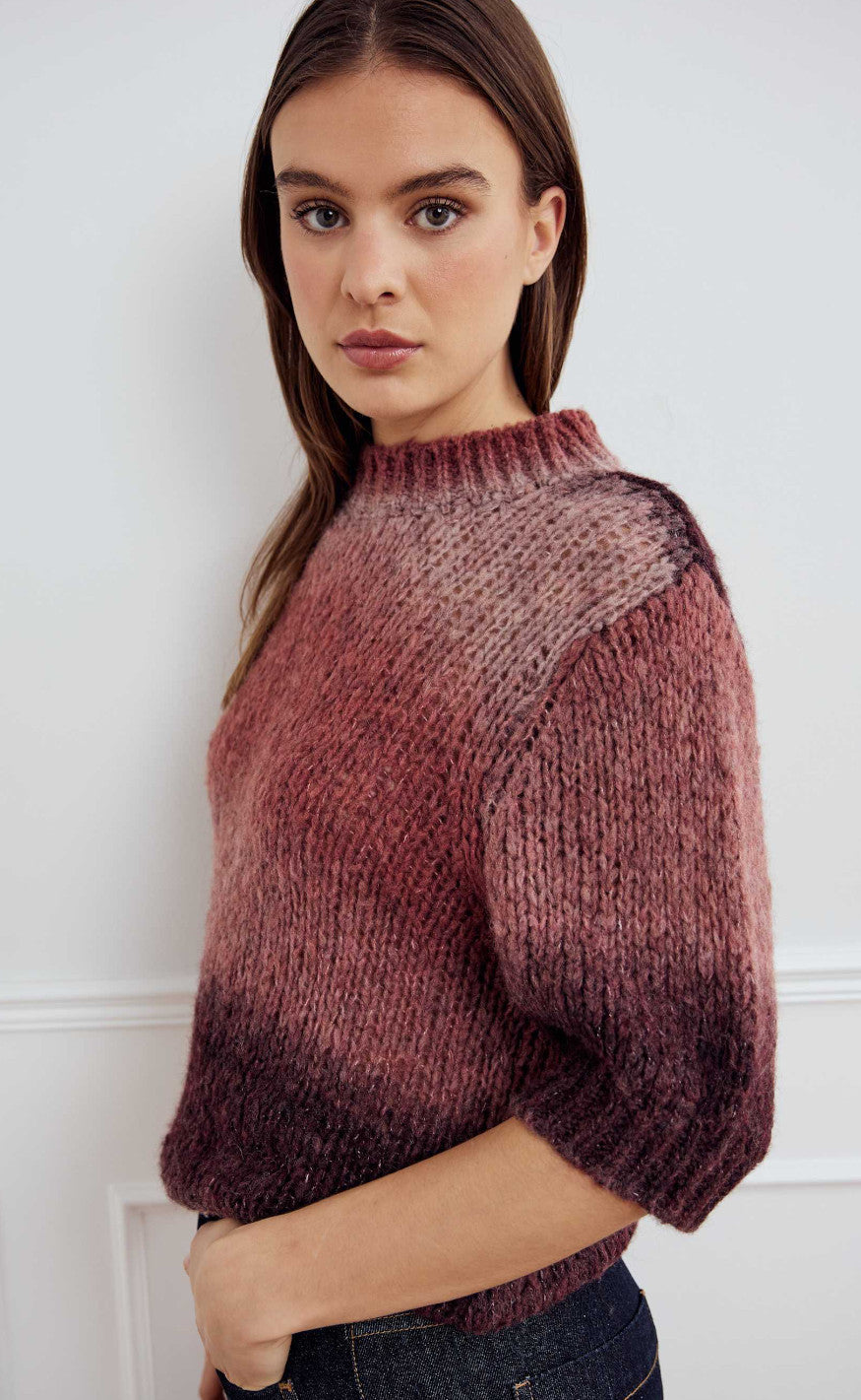 Noella Top Leana Brown Red Combo