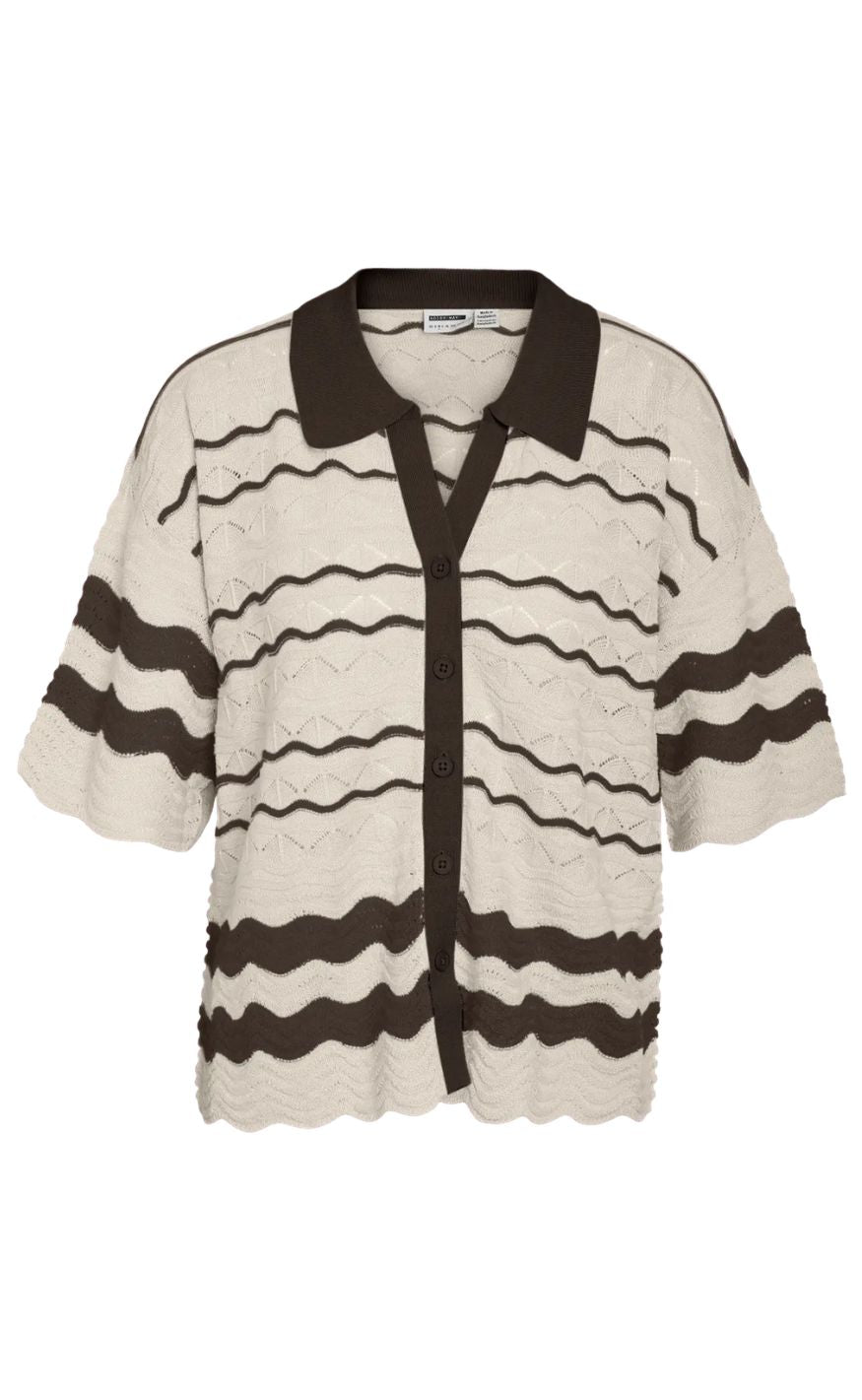 Noisy May Cardigan Sadie Birch Chocolate Brown
