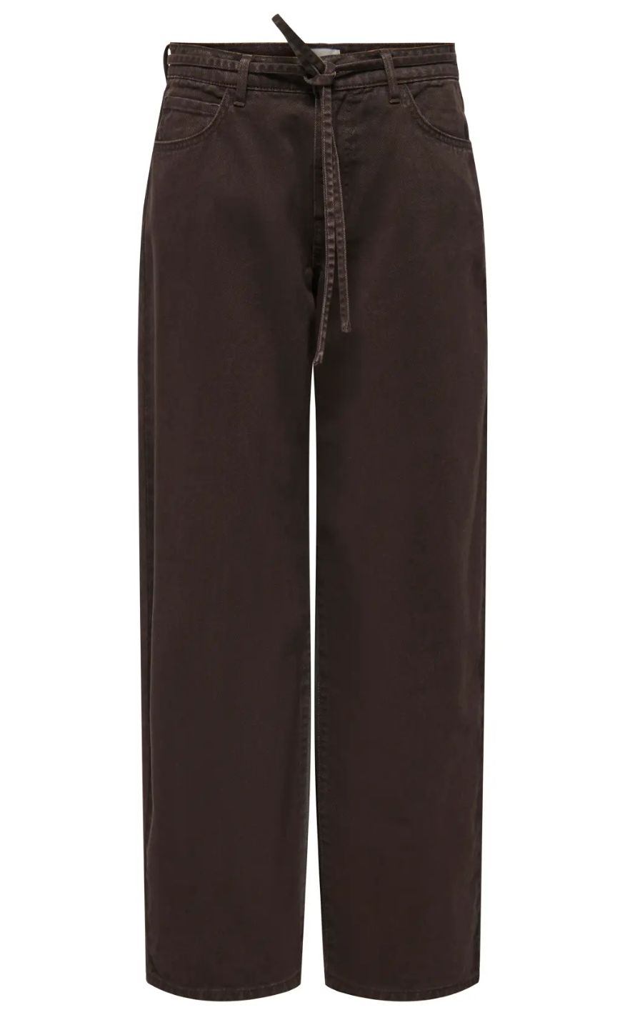 Only Bukser Giana Mw Straight Dark Brown Denim